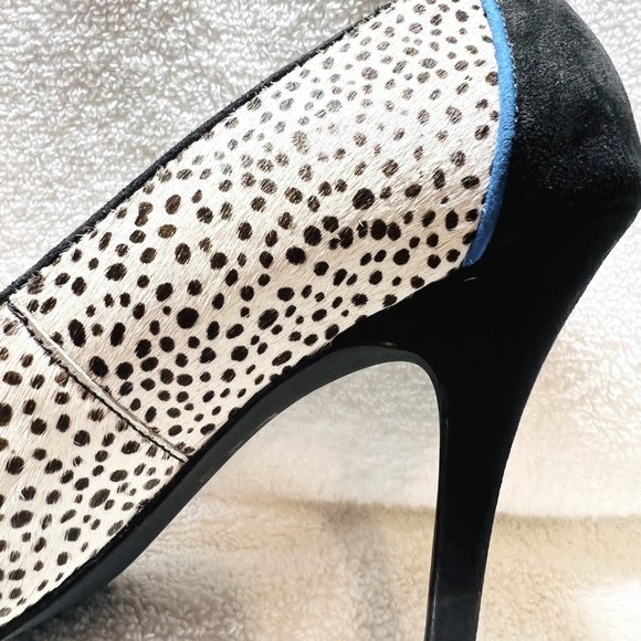 LuLu Townsend Heels-Animal Pring Pump-4" heels-blue stripe-8.5 Medium - Picture 4 of 13